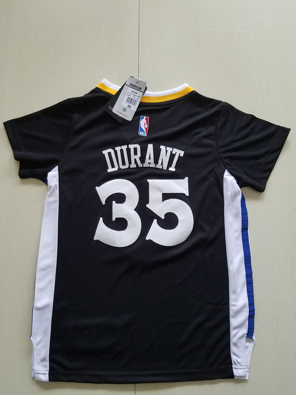 2017 NBA Golden State Warriors #35 Durant black kids jerseys->youth nba jersey->Youth Jersey